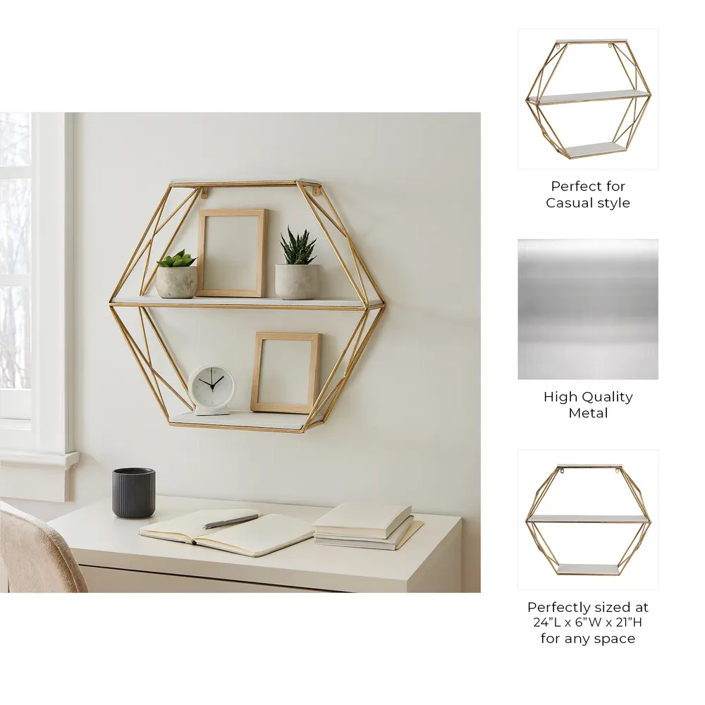 INGRIDHAVEN GOLD WALL SHELF 21 (IN)