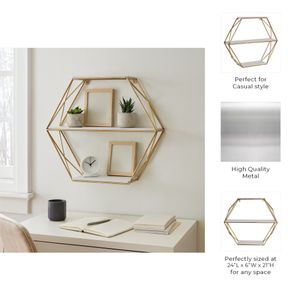 INGRIDHAVEN GOLD WALL SHELF 21 (IN) 11