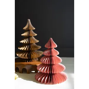 Set of 6 Jewel Tone Paper Accordian Christmas Trees 3