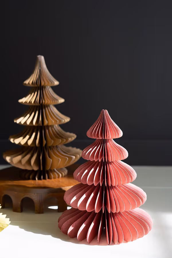 Set of 6 Jewel Tone Paper Accordian Christmas Trees