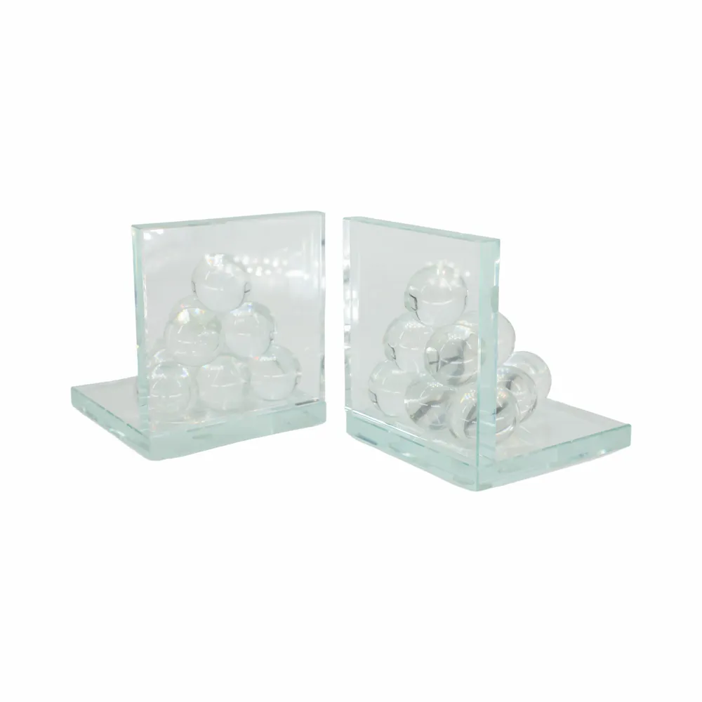 TANNER SET OF 2 CLEAR BOOKENDS 6 (IN)