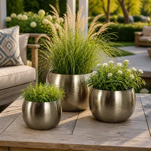 GLOVERTON SET OF 3 GOLD PLANTER 11 (IN) 11