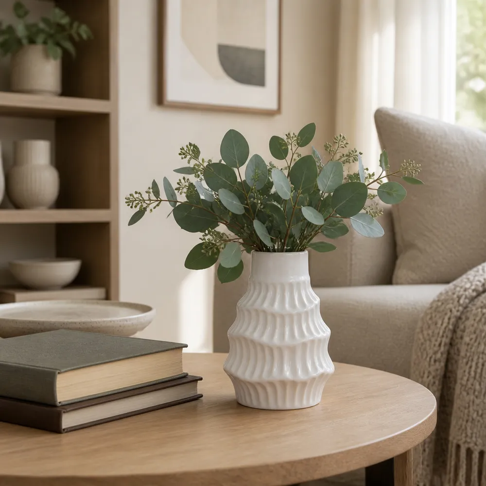 WELDONBEACH WHITE VASE 6 (IN)
