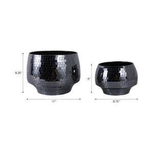 ANTONSHAW SET OF 2 BLACK PLANTER 8 (IN) 7