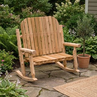 Voyageur Two-Person Adirondack Rocking Chair - Unfinished/Unassembled