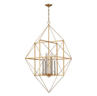 Connexions 24″ Wide 8-Light Chandelier - Gold Leaf
