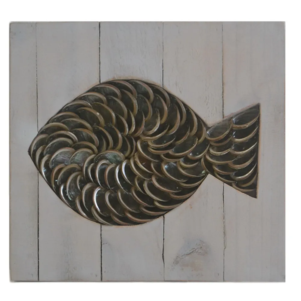 13-3/4" ABALONE FISHPLAQUE W/FRAME
