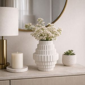 HEDLEYLAKE WHITE VASE 8 (IN) 11