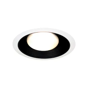 Core 6'' Wide 1-Light Recessed Trim - White with Black 1
