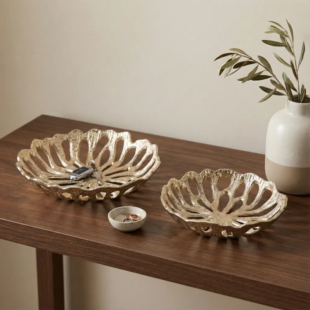 PEYTONWOOD SET OF 2 GOLD BOWLS 3 (IN)
