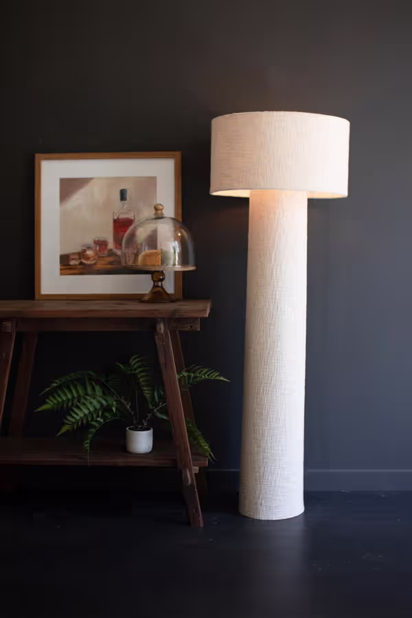 Boucle Fabric Floor Lamp with Shade