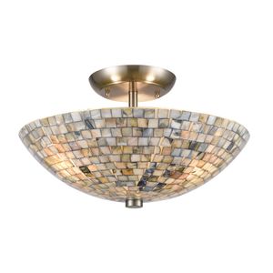 Capri 16'' Wide 3-Light Semi Flush Mount - Satin Nickel 1