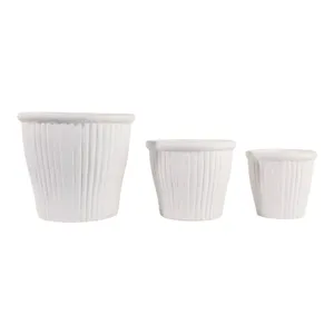 DREW SET OF 3 WHITE PLANTER 13 (IN) 4