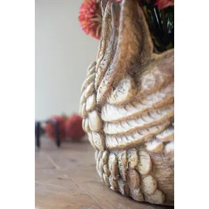 Faux Concrete Swan Planter 5