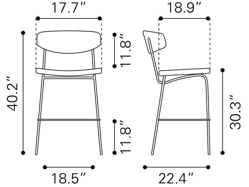 Charon Barstool Vintage Black 12