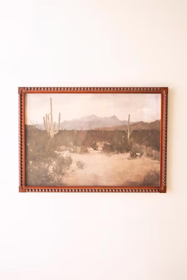 Framed Desert Landscape Print under Glass