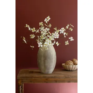 Tall Stone Composite Scalloped Vase 5