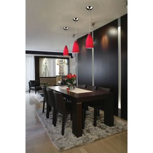 Vesta 5'' Wide 1-Light Mini Pendant - Satin Nickel with Cardinal Red Glass 5