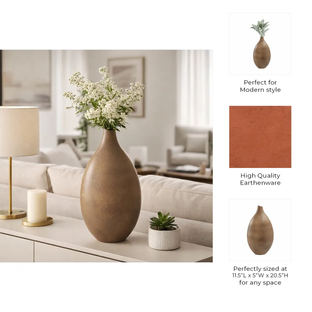 CABOTPARK BROWN VASE 21 (IN)