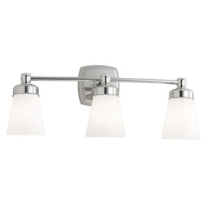 Soft Square 22.25'' Wide 3-Light Vanity Light - Chrome 1