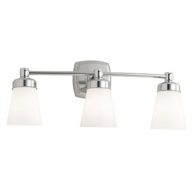 Soft Square 22.25″ Wide 3-Light Vanity Light - Chrome