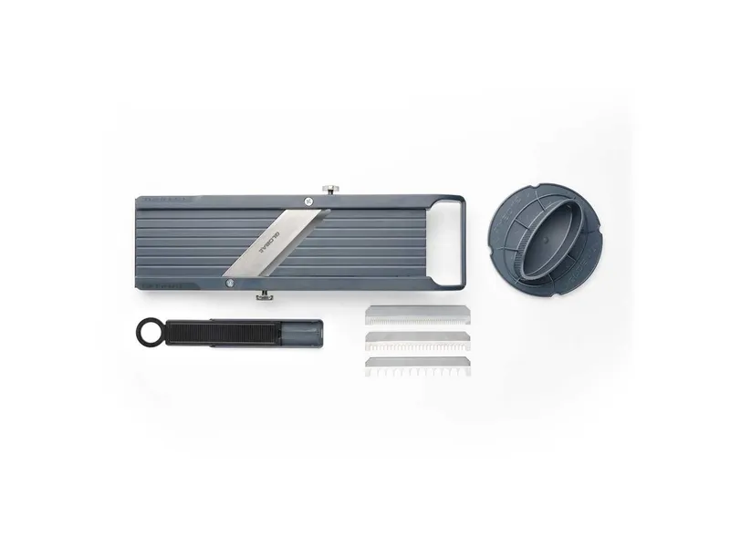 GLOBAL Vegetable Slicer, Regular, w/Plastic Blade Case (3 serration blades) 1