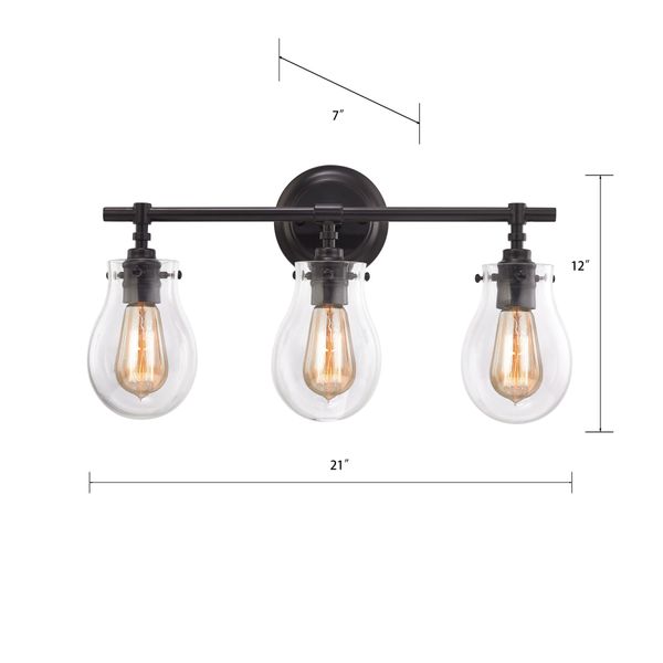 Jaelyn 21'' Wide 3-Light Vanity Light - Oil Rubbed Bronze