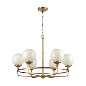 Beverly Hills 30'' Wide 6-Light Chandelier - Satin Brass 2