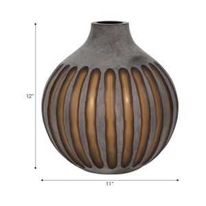 HAMDENSIDE GRAY GLASS VASE 12 (IN) 8