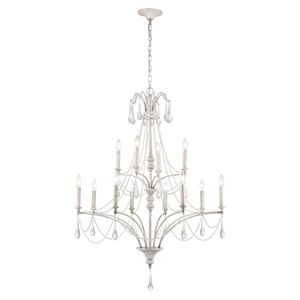 French Parlor 36'' Wide 12-Light Chandelier - Vintage White 1