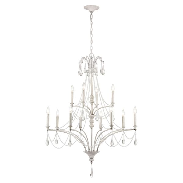 French Parlor 36'' Wide 12-Light Chandelier - Vintage White