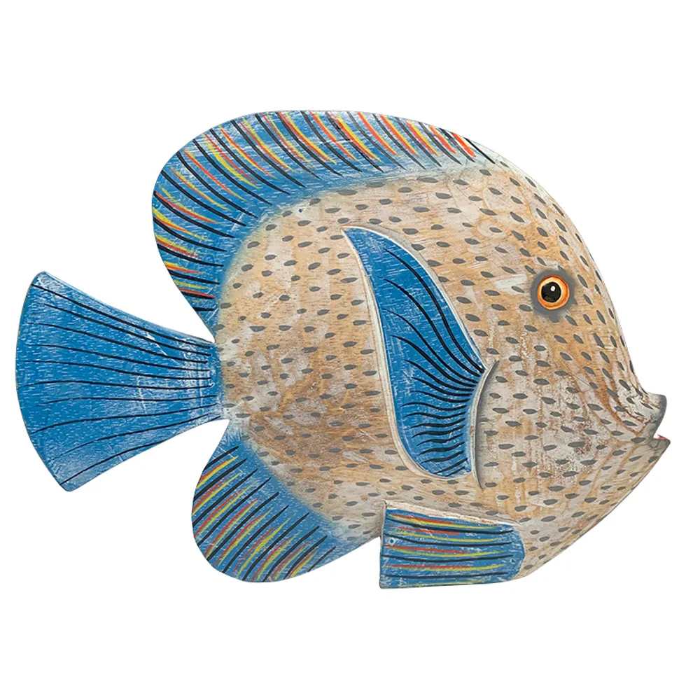 13" WHITE FISH WITH TURQUOISE FINS