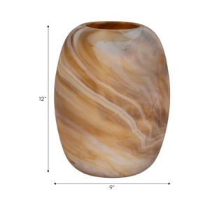 RAEWIND ORANGE GLASS VASE 12 (IN) 8