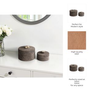 GRAYSONHAVEN SET OF 2 GRAY BOXES 5 (IN) 10