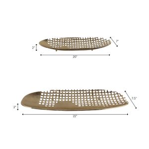 GIFFORDMORE SET OF 2 GOLD TRAY 2 (IN) 9