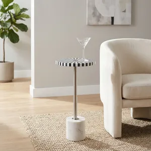 DAMIENBURN WHITE TABLE 25 (IN) 9