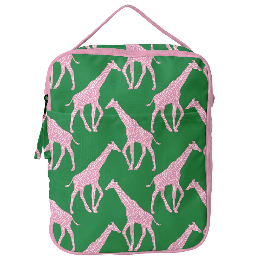 Giraffe Pink & Green Lunch Tote