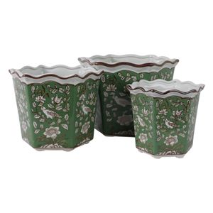 LUTHERSIDE SET OF 3 GREEN PLANTER 9 (IN) 7