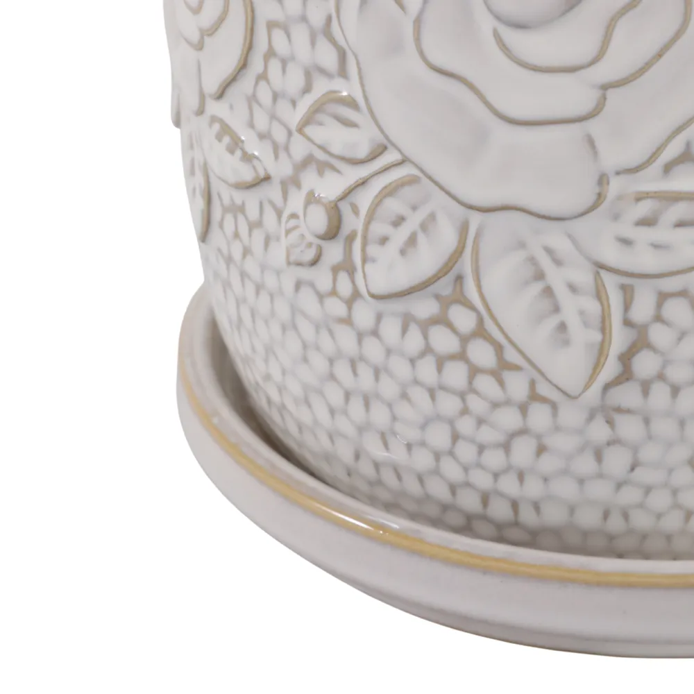 HOBARTGATE SET OF 2 IVORY PLANTER 7 (IN)
