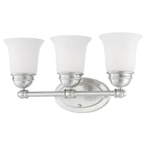 Bella 18'' Wide 3-Light Vanity Light - Brushed Nickel 1