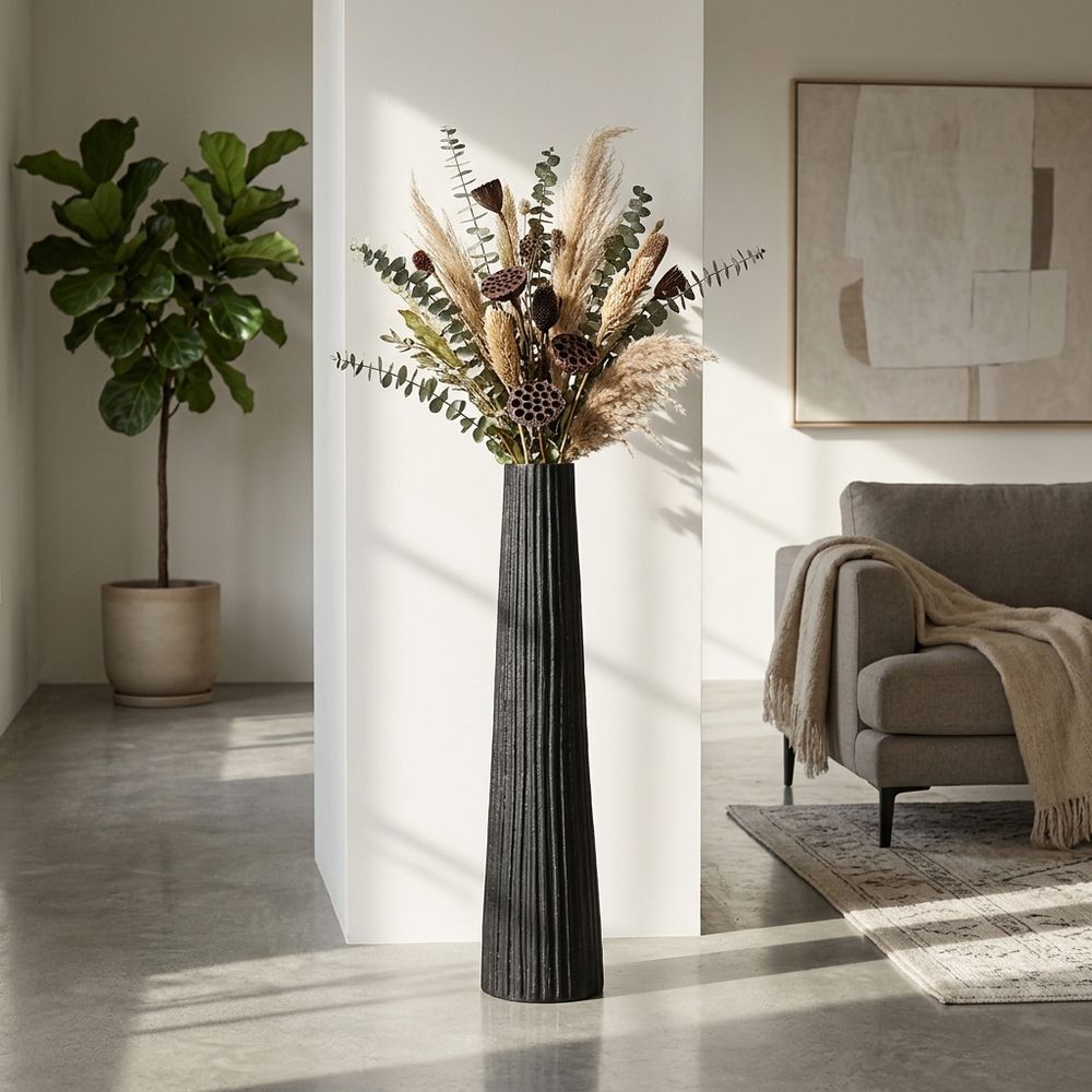 HAZENSTONE BLACK VASE 48 (IN)