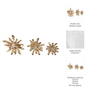 ELLENGROVE SET OF 3 GOLD WALL SCULPTURES 16 (IN) 9