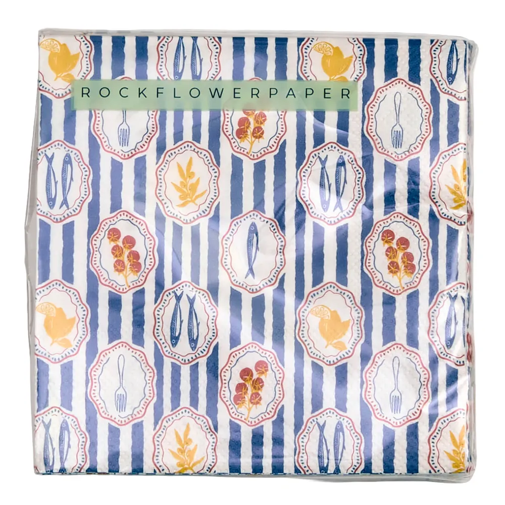 Mediterranean Market Paper Cocktail Napkin (Pack of 25)
