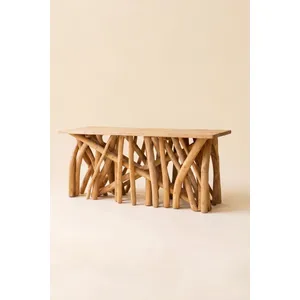Repurposed Teakwood Branches Rectangle Coffee Table 3
