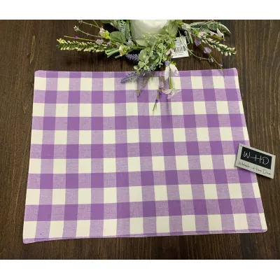 Purple Check Placemat 13x19in