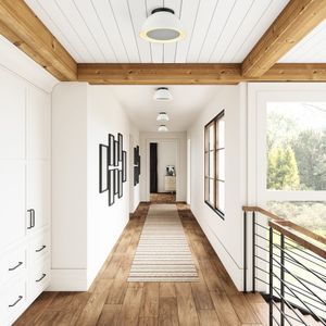 Pelham 10'' Wide 2-Light Flush Mount - Matte Black with Matte White 6
