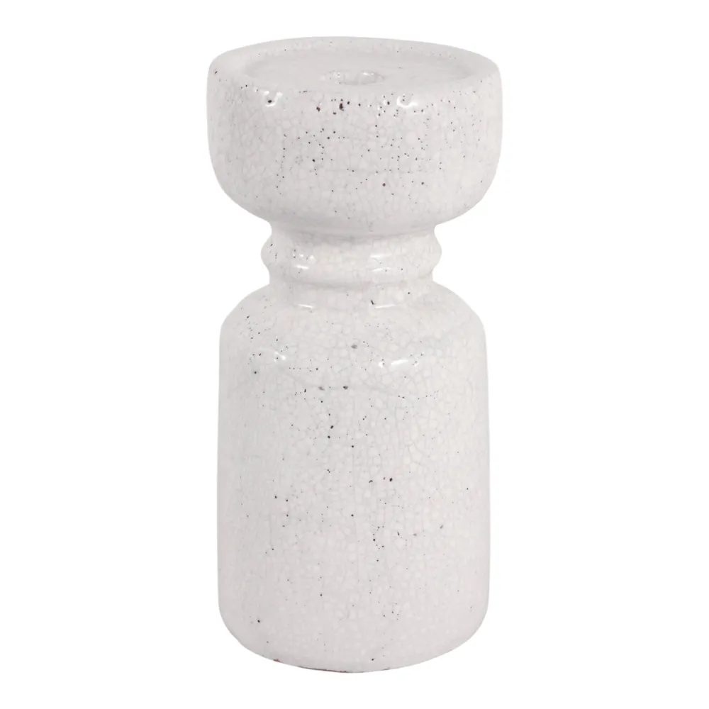 BARTONTON WHITE CANDLE HOLDER 9 (IN)