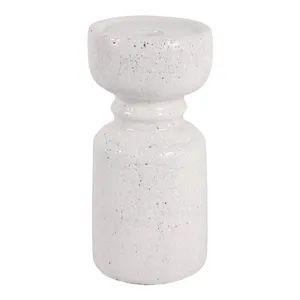 BARTONTON WHITE CANDLE HOLDER 9 (IN) 4
