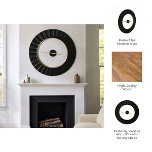 TROYWELL BLACK WALL CLOCK 40 (IN) 8