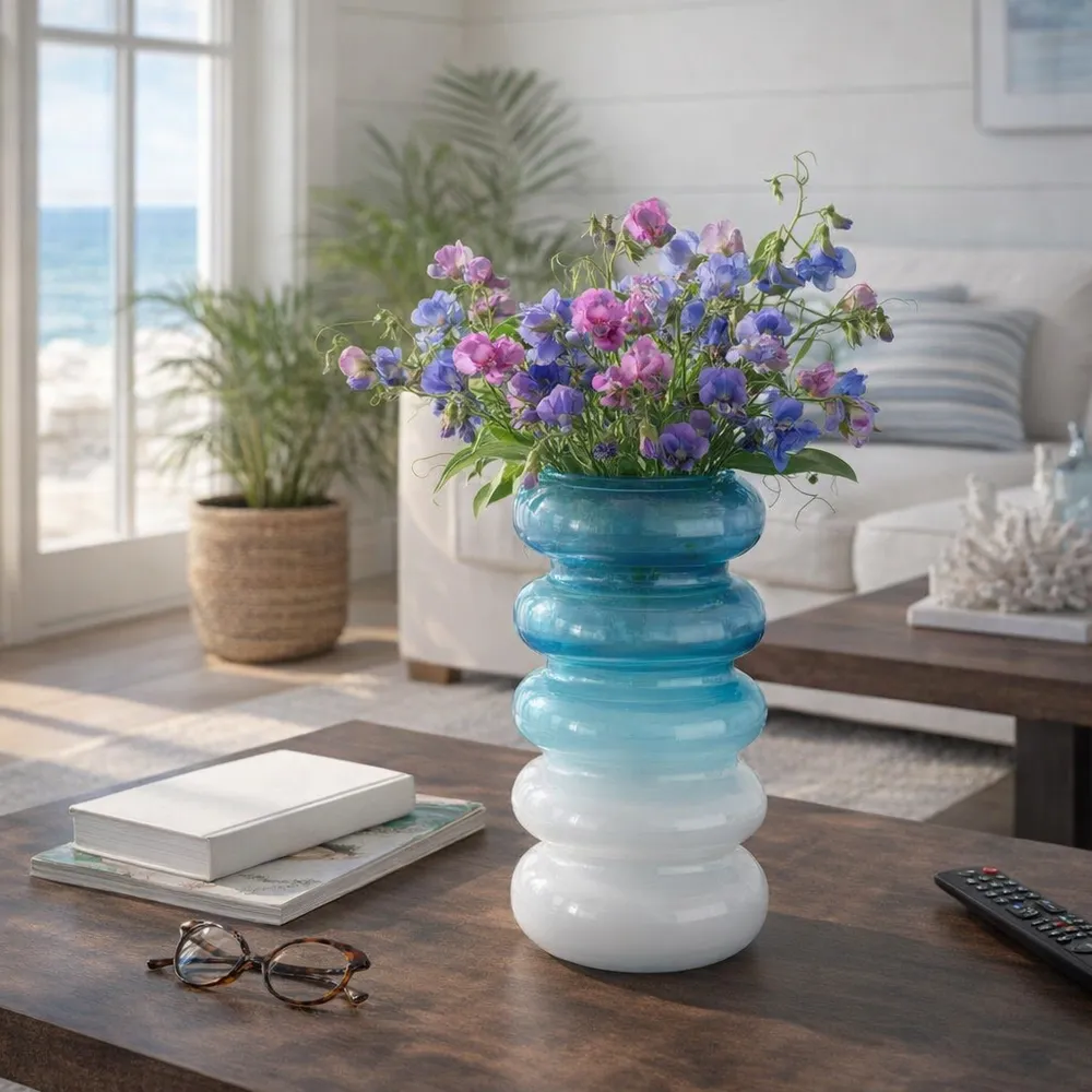 HARLOWFIELD BLUE GLASS VASE 12 (IN)